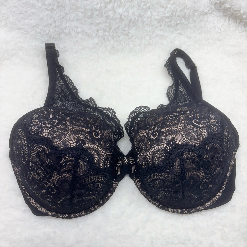 ThirdLove 24/7 Lace Contour Plunge Bra 36G Black